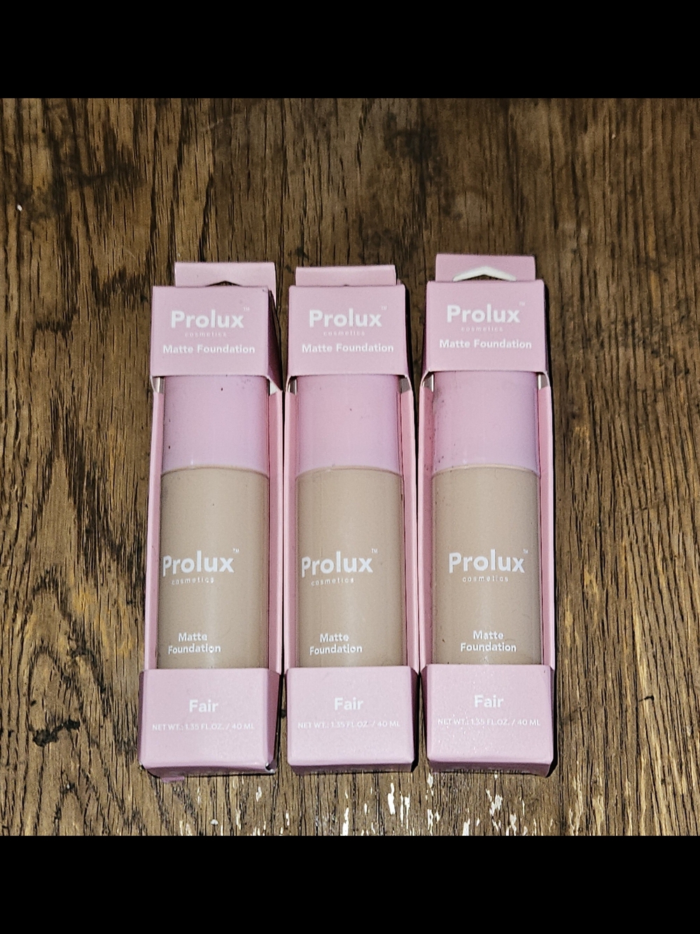 3 x Prolux Cosmetics Matte Foundation In Fair  1.35fl Oz BNIB